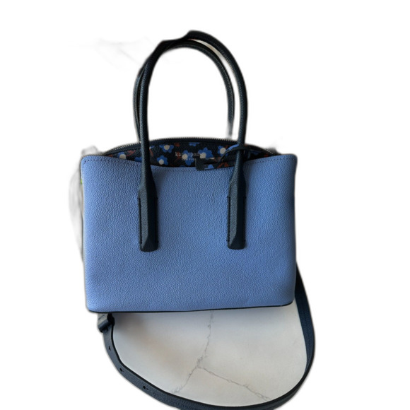Kate Spade Margaux Party Floral Satchel Blue with Floral Print Bag Purse - Picture 1 of 7